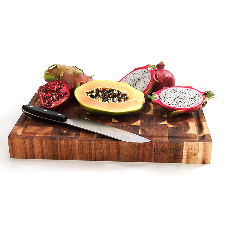 Tabla para cortar de madera de caucho de acacia