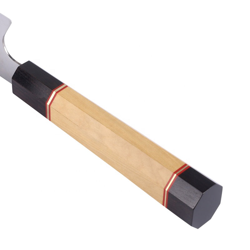 Juego de cuchillos de acero damasco con madera de ébano